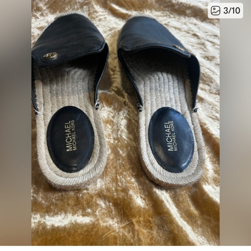 Michael Kors Black Espadrille Slides - Picture 5 of 7